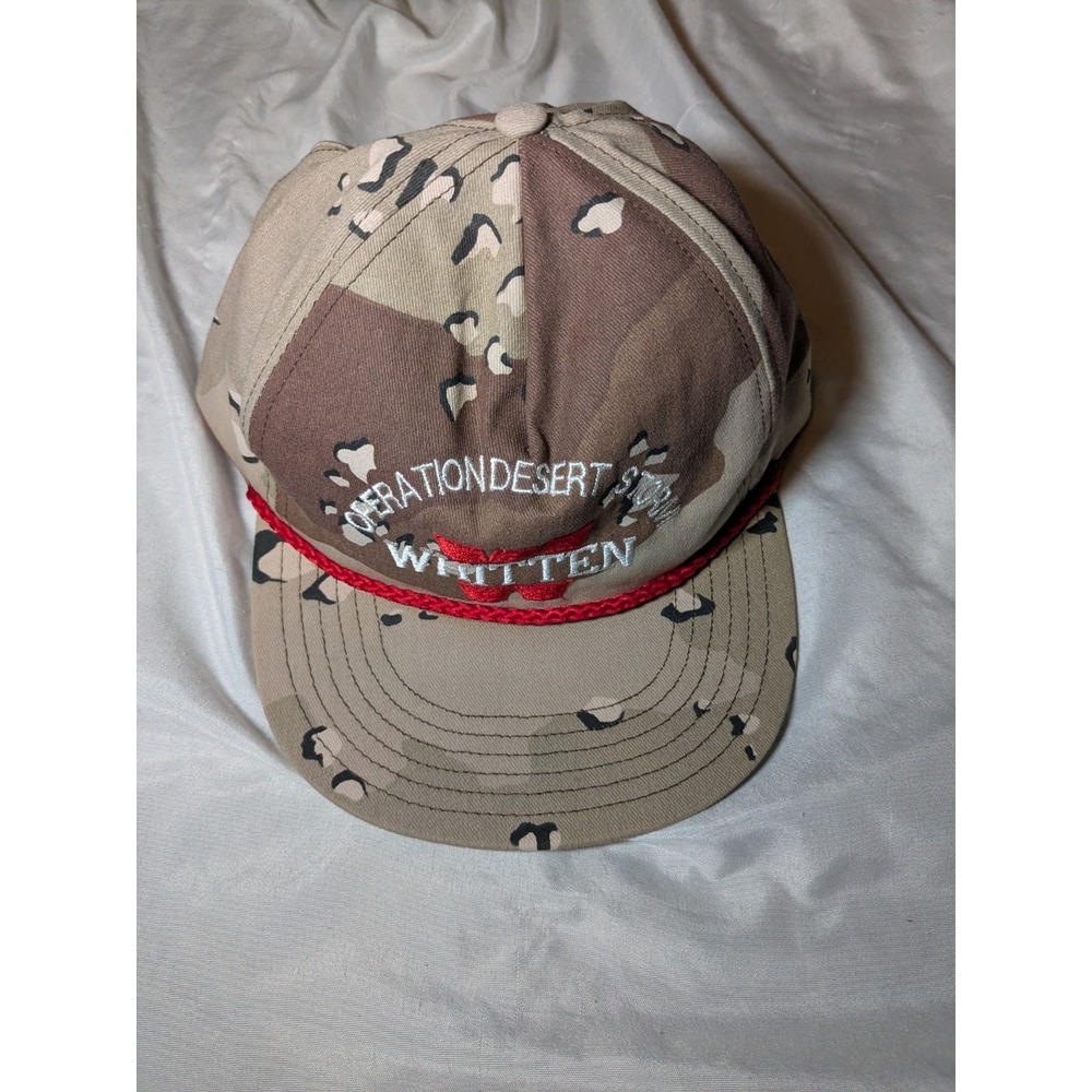 Operation Desert Storm Camo Snapback Hat With "Whitten" & A Large "W" On It
